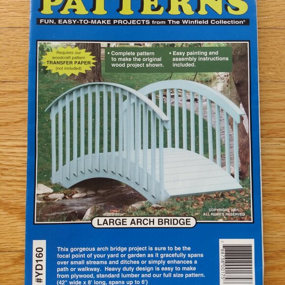 Vintage Large Arch Bridge Woodworking Pattern Building Plans Winfield Collection - Picture 7 of 8